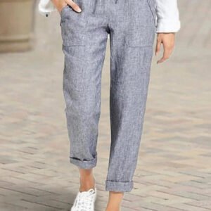 pants with a straight leg tied at the waist 3