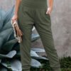 pants with downloaders with a flexible belt