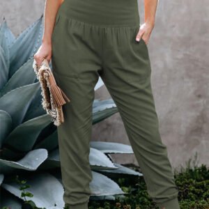 pants with downloaders with a flexible belt