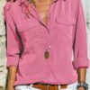 shirt with a classic cut with pockets on the chest 5