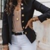 single car jacket with decorative buttons