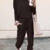 sports set with pants and a blouse with a long sleeve