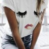 t shirt with rolled sleeves with print