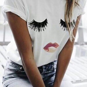 t shirt with rolled sleeves with print