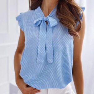 top binded under the neck with frills at the sleeves
