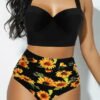 two cycle baths with top and draped high waisted panties