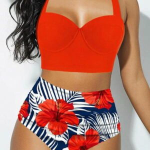 two cycle baths with top and draped high waisted panties 2