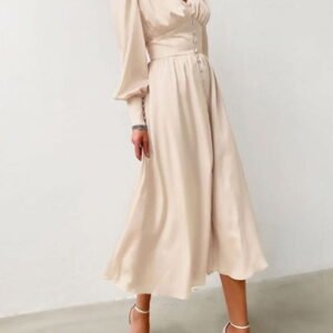 vintage midi dress with puffs
